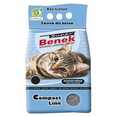 Żwirek dla kota Super Benek COMPACT NATURALNY 10l